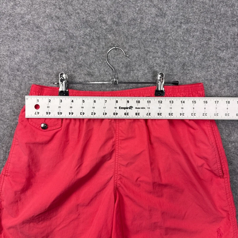 Polo Ralph Lauren Swim Shorts Large Red Nylon Mesh Lined Pony Logo Trunks
